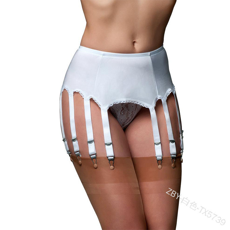 sexy stockings garter belt one hollow perspective 10-claw garter clip