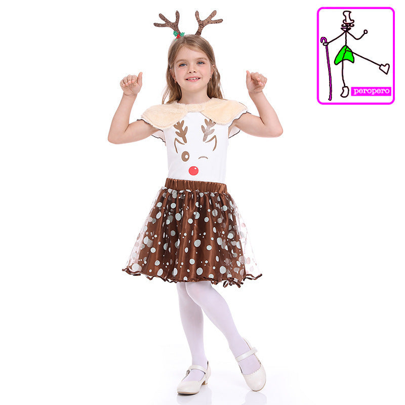 Christmas children's clothing girls kindergarten performance Santa Claus costume reindeer dress performance costume performance costume