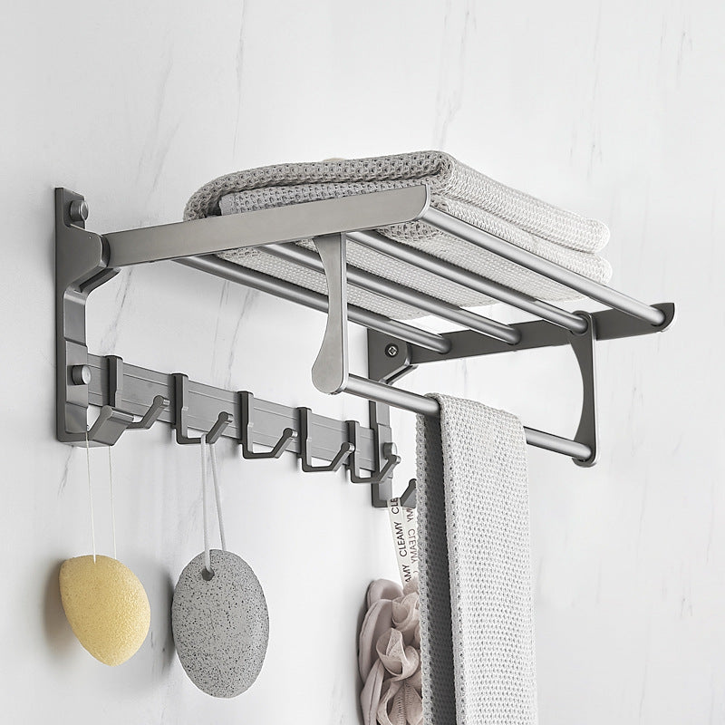 Gun bathroom towel rack light luxury bath towel rod free punching bathroom.