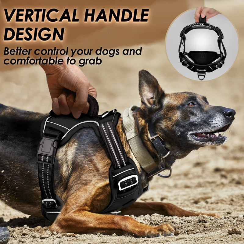 Benepaw No Pull Dog Harness No Choke Easy Control Handle Reflective Pet Harness 2 Leash Clips Adjustable Soft Padded Dog Vest - GOLDEN TOUCH APPARELS WOMEN