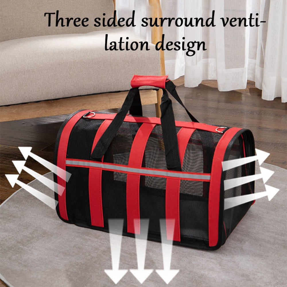 Pet Outing Portable Cat Dogs Handbag Summer Breathable Carrier Cat Dogs Travel Single Shoulder Bag Pet Carrying Bag Pet Supplies - GOLDEN TOUCH APPARELS WOMEN
