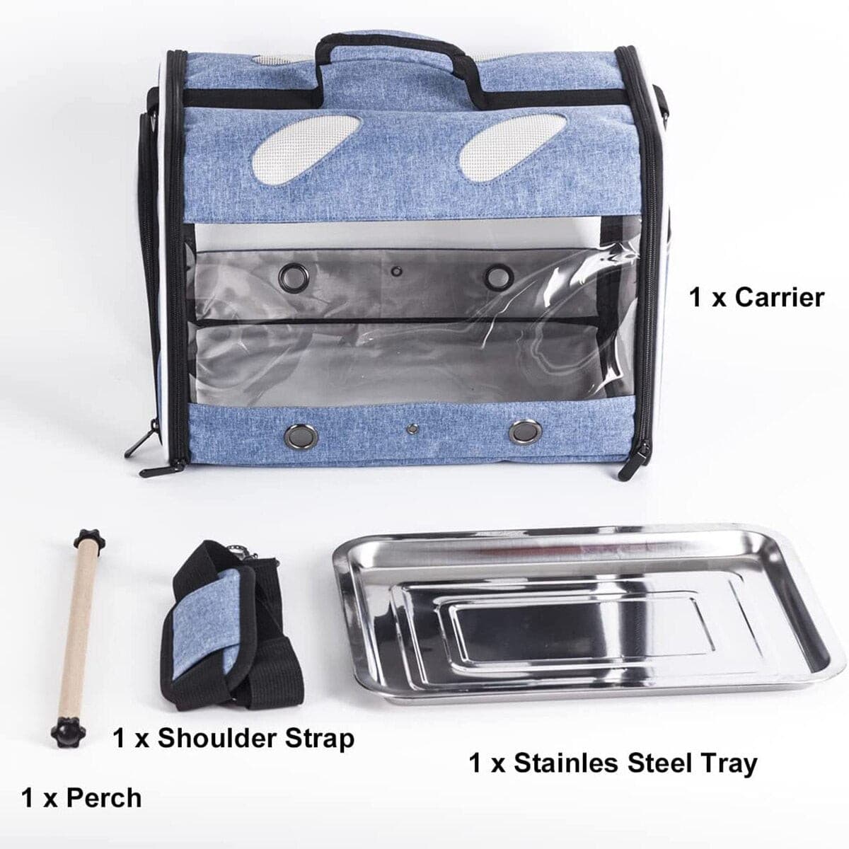 Bird Carrier Bird Travel Carrier for Parrot with Wooden Perch and Tray Bird Carrying Carrier(Blue, Bird Carrier) - GOLDEN TOUCH APPARELS WOMEN