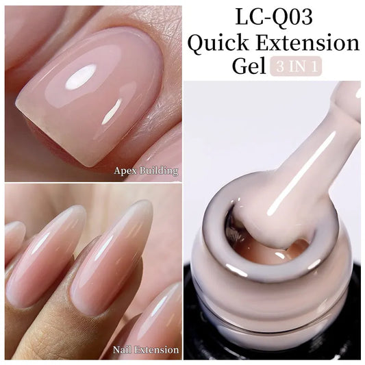 7ML Quick Extension Nail Gel Vernis Semi Permanent Acrylic Crystal White Clear Nude Gel Nail Polish UV Construction Gel
