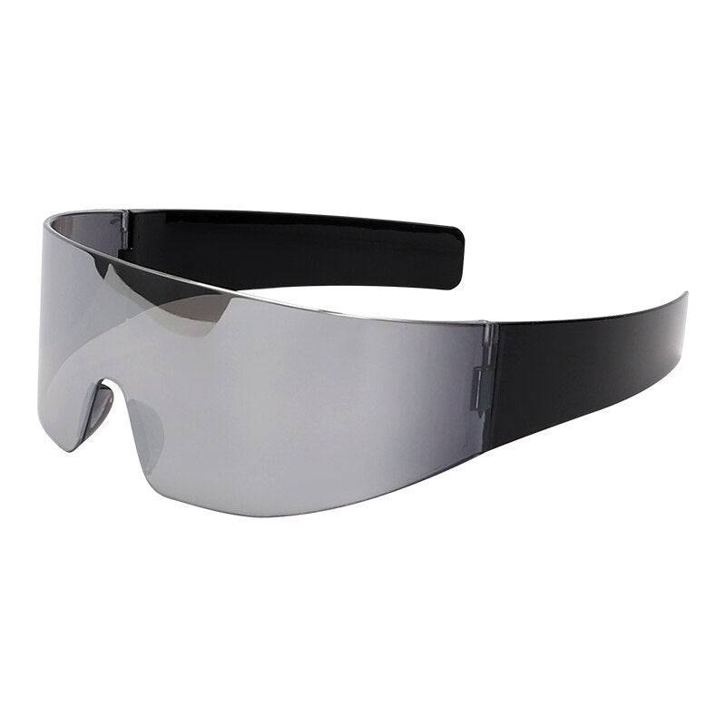 Punk Sports Y2k Rimless Sunglasses Women Brand Designer Sun Glasses For Men UV400 Goggles Shades One Piece Futuristic Eyewear - GOLDEN TOUCH APPARELS WOMEN