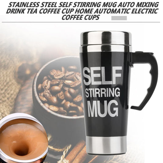 "500ml Self Stirring Mug - Electric Smart Double Insulated Cup - Stainless Steel Thermal Coffee Milk Mixing Cup"