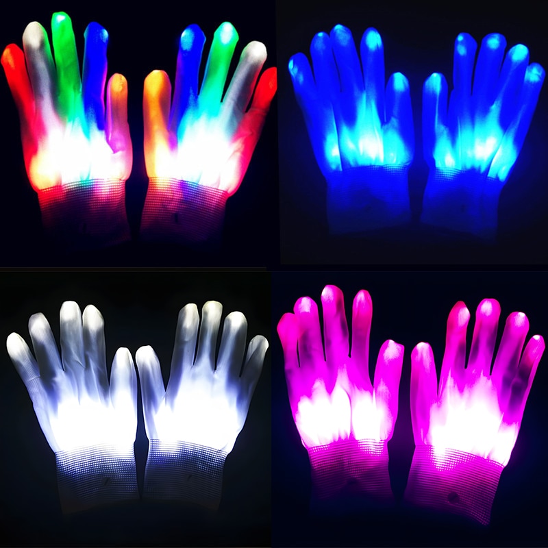 1PCS New Light-Up Toys LED Rave Flashing Glove Glow Halloween Light Up Finger Tip Lighting Pair Black Fashion - GOLDEN TOUCH APPARELS WOMEN