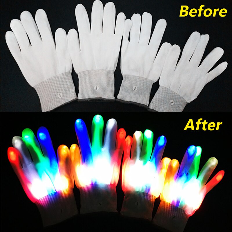 1PCS New Light-Up Toys LED Rave Flashing Glove Glow Halloween Light Up Finger Tip Lighting Pair Black Fashion - GOLDEN TOUCH APPARELS WOMEN
