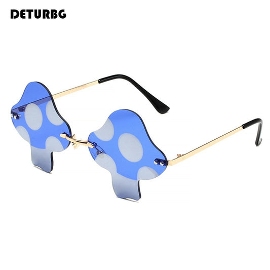 Mushroom Coating Sunglasses for Women Men Irregular Rimless Eyewear Retro rave Party halloween Sun Glasses Shades UV400 SG140.