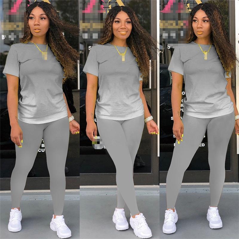 Women Outfit Two Piece Gradient Color Set Leisure Short Sleeve+Pant Suits Tracksuit Female Spring Summer Clothes Sports Outfits.