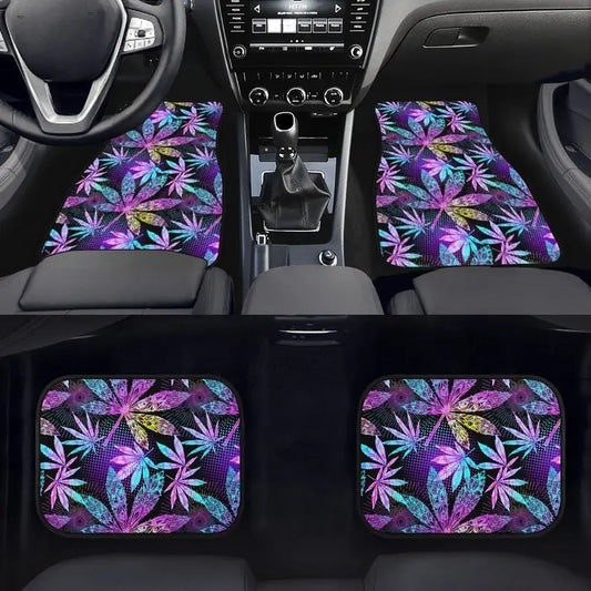 Trippy Cannabis Psychedelic Car Floor Mats