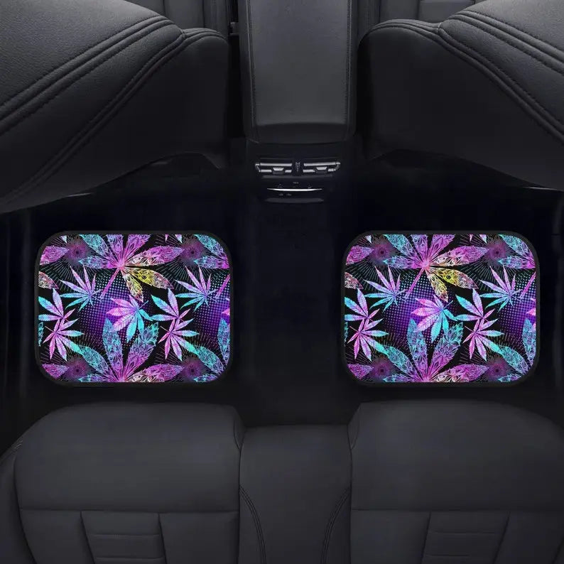 Trippy Cannabis Psychedelic Car Floor Mats