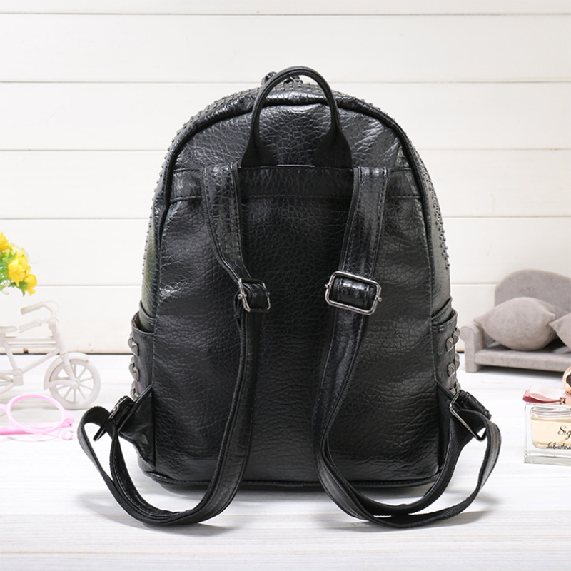 2023 New Fashion Women Backpacks Washed Leather Backpacks Lady Girls Travel Women Bags Rivet Backpacks Student School Bag Hot - GOLDEN TOUCH APPARELS WOMEN