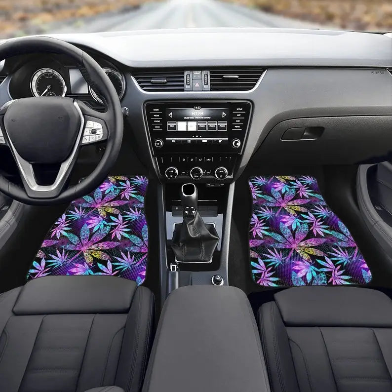 Trippy Cannabis Psychedelic Car Floor Mats