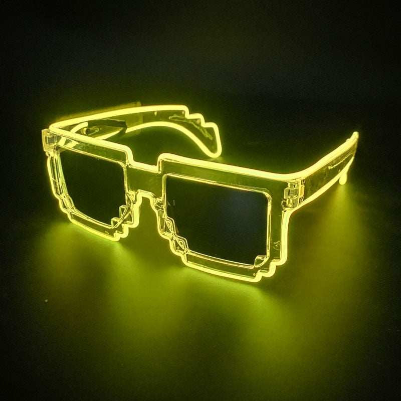 Led Sunglasses for Glow Party Glasses glow in the dark Flashing Mosaic UV400 Eyewear Unisex Gift Toy led luminous glasses очки - GOLDEN TOUCH APPARELS WOMEN
