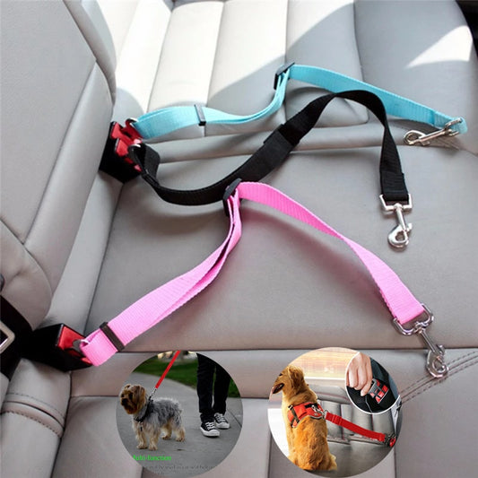 Adjustable Pet Cat Dog Car Seat Belt Pet Seat Vehicle Dog Harness Lead Clip Safety Lever Traction Dog Collars Dogs Accessoires.