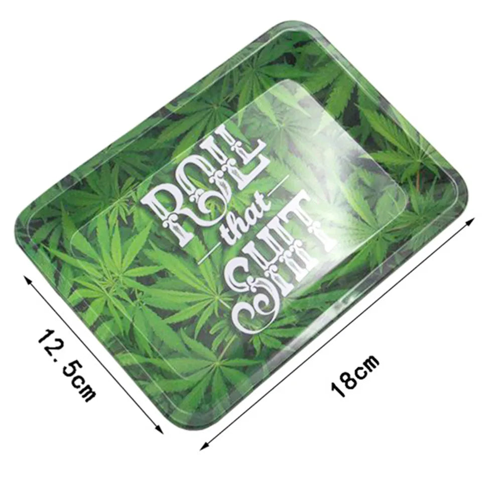 18*12.5cm Tin Metal Rolling Tray Tobacco Herb Trays Smoking Accessories Rolling Tool Color Printing