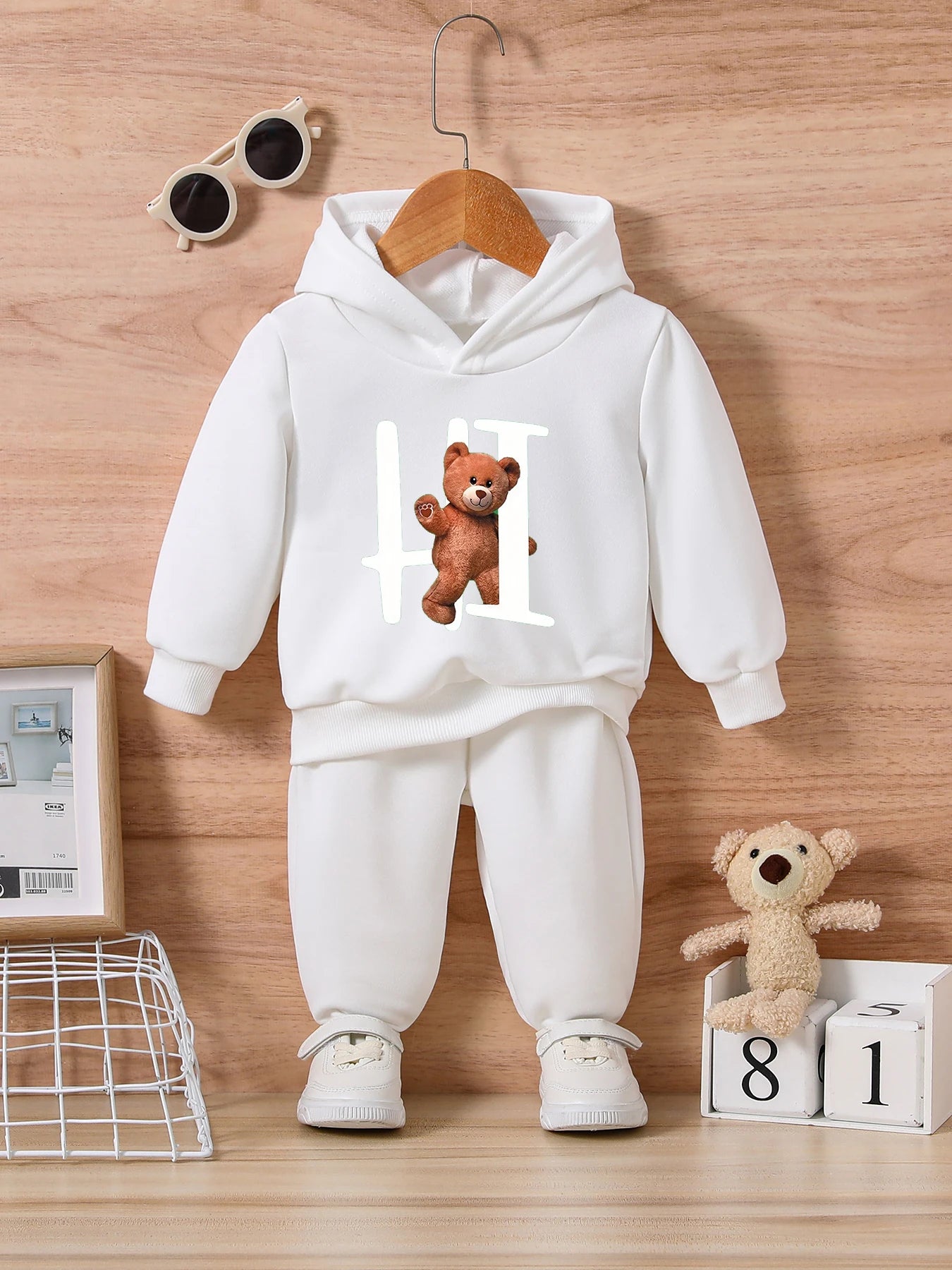 Fashion hot Bear Top and Pants Toddler Clothing Outfit 0-36M"