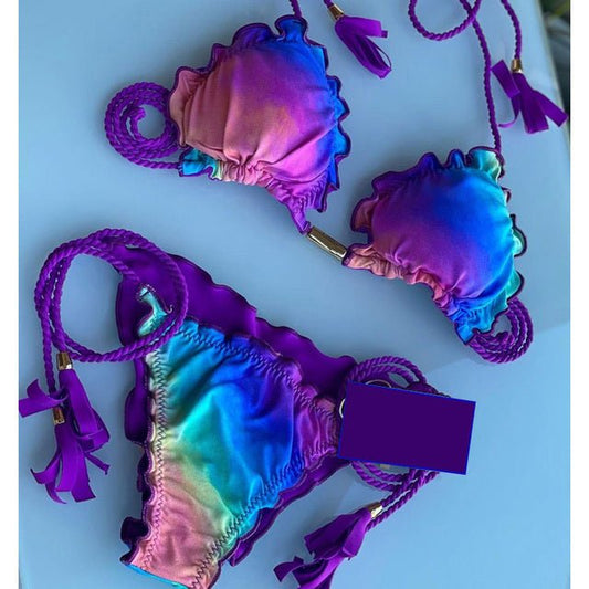 Side Tie Triangle Bikini Set - Sexy and Stylish