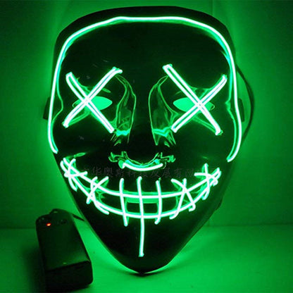 Horror Party Glow Mask Masquerade Glitter Mask EL Cold Glitter Mask Foreign trade cross-mirror supply