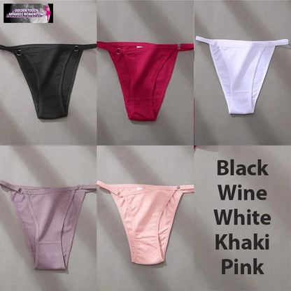 Sexy Cotton Panties Set for Women - 4/5PCS Intimate Lingerie with Hoop Design & Waistband Brief