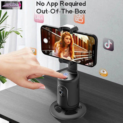 AI Auto Tracking Phone Gimbal for Hands-Free Live Streaming - 360° Rotation, Gesture Control, Tripod Compatible