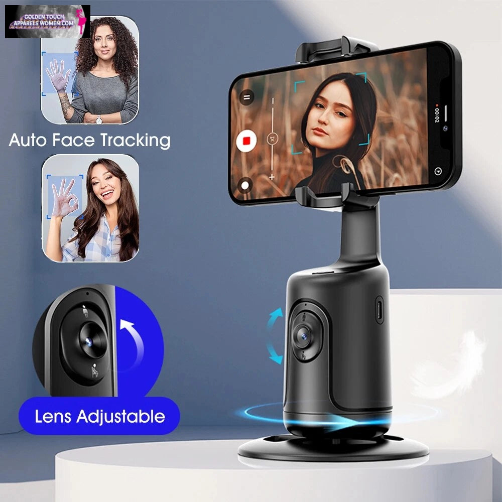 AI Auto Tracking Phone Gimbal for Hands-Free Live Streaming - 360° Rotation, Gesture Control, Tripod Compatible