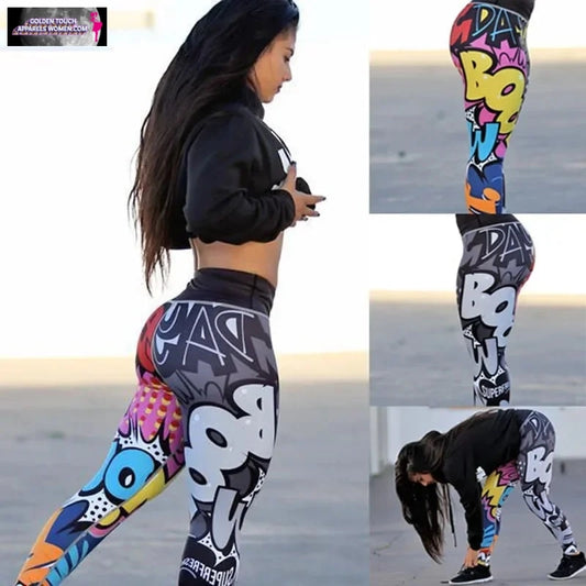 High Waist Digital Print Leggings for Women | Stretchy Workout Pants