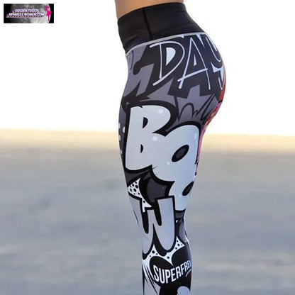 High Waist Digital Print Leggings for Women | Stretchy Workout Pants