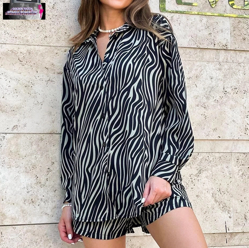 Zebra Striped Print Two-Piece Set | Women's Casual Fashion