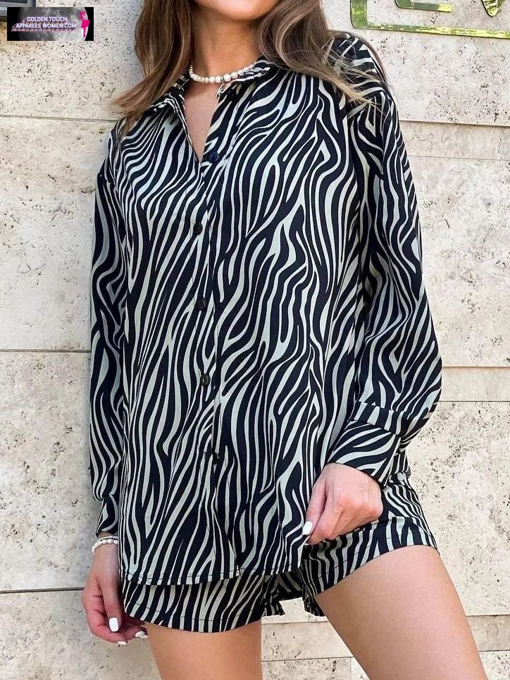 Zebra Striped Print Two-Piece Set | Women's Casual Fashion