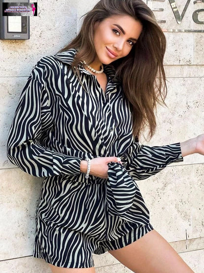 Zebra Striped Print Two-Piece Set | Women's Casual Fashion