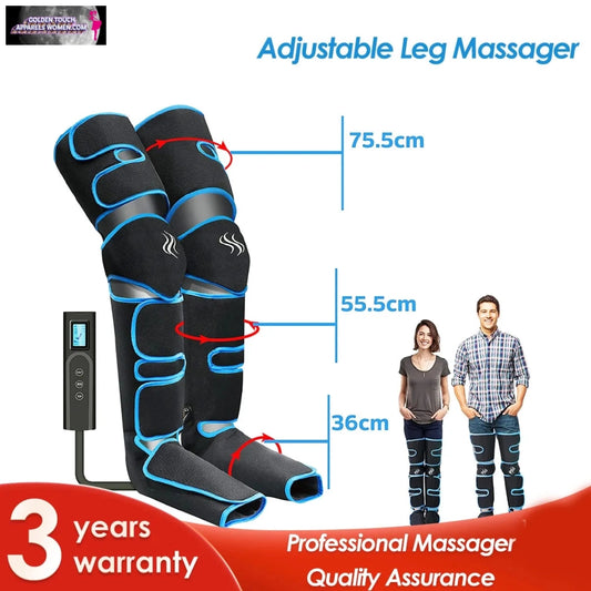 Portable Electric Leg Massager - Heated, 6 Modes, 3 Year Warranty - Relieve Pain & Improve Circulation