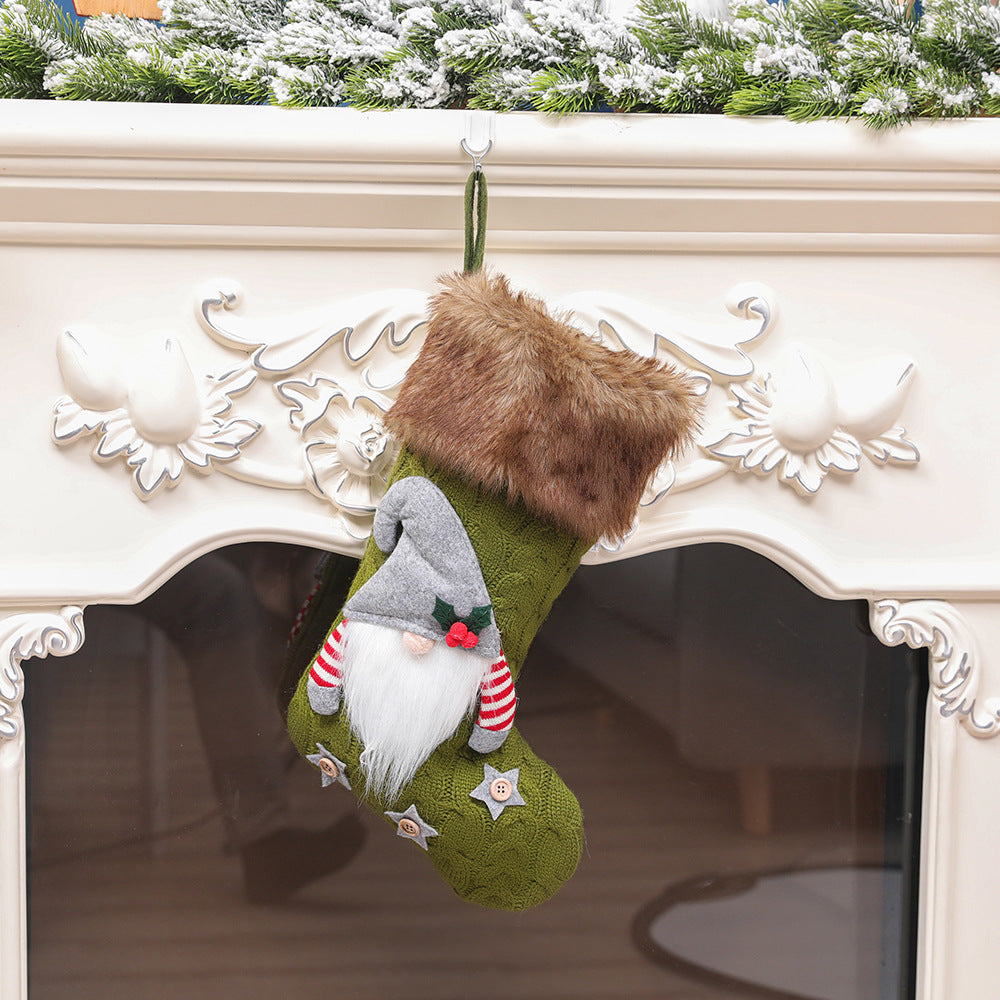 Explosive Christmas decoration knitted faceless big socks Christmas socks candy socks gift socks Christmas tree pendant