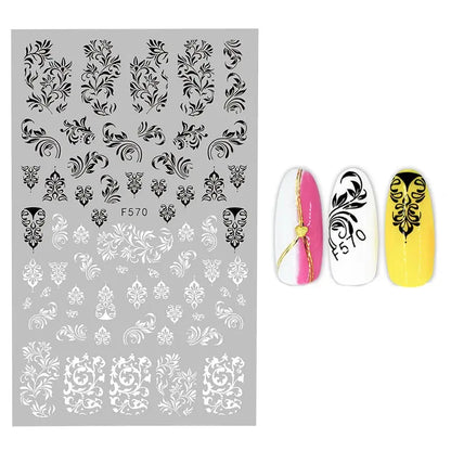 3D Flower Nail Stickers pedicure and medicates.