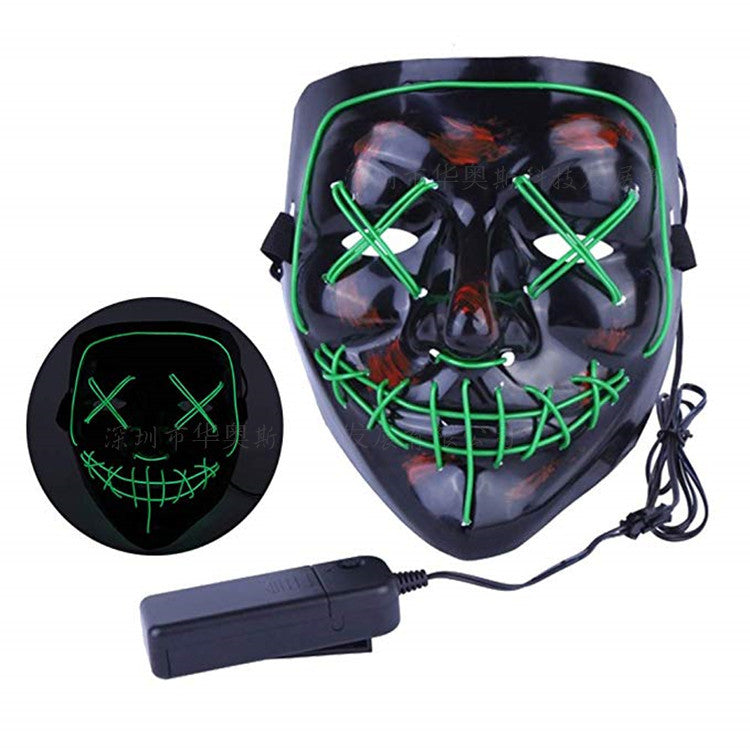 Horror Party Glow Mask Masquerade Glitter Mask EL Cold Glitter Mask Foreign trade cross-mirror supply