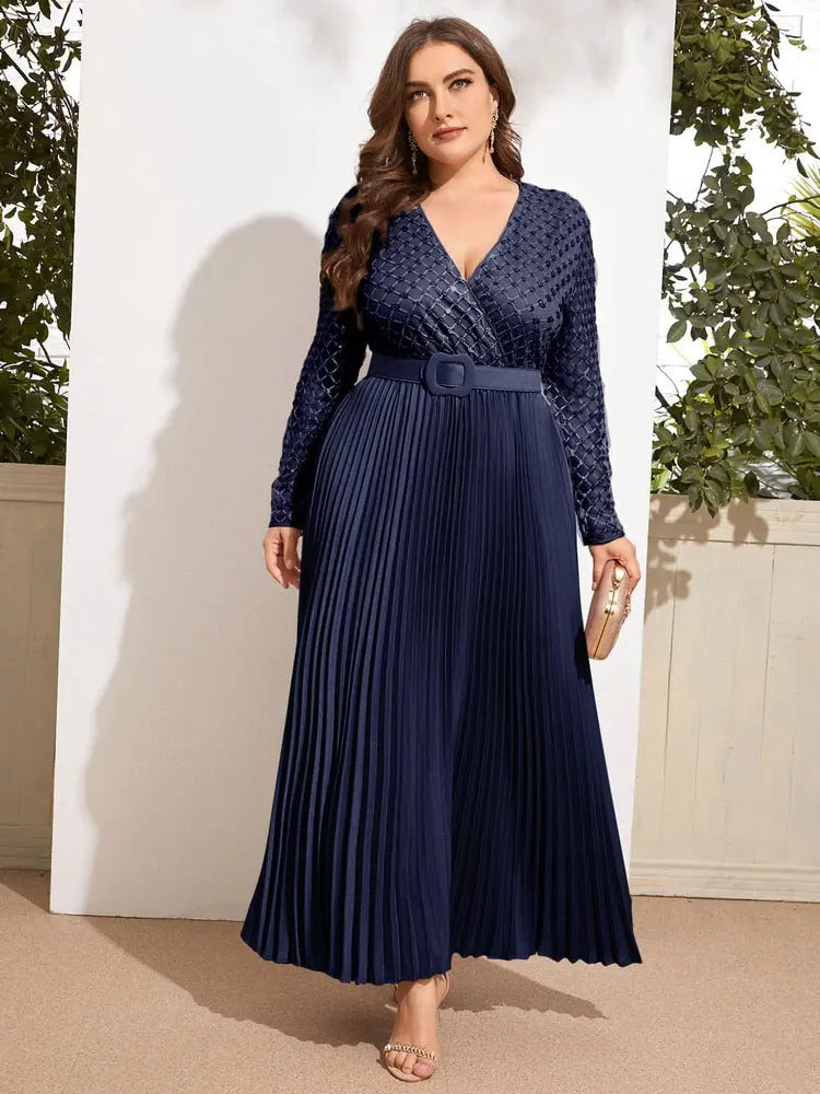 Elegant Plus Size Bright Silk Ruched Maxi Dresses Women Luxury Waistband Evening Party Clothing Night Club Dress Female Outfits.