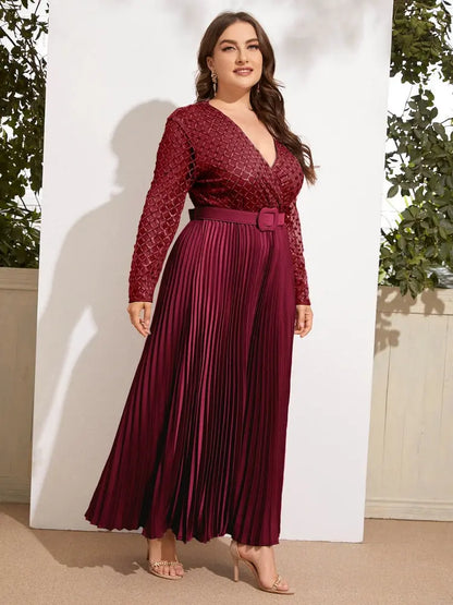 Elegant Plus Size Bright Silk Ruched Maxi Dresses Women Luxury Waistband Evening Party Clothing Night Club Dress Female Outfits.