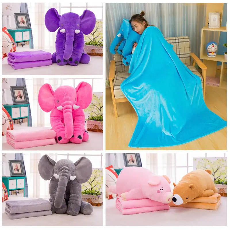 Elephant doll plush toy two-in-one.