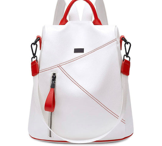 Simple Fashion Leather Backpack - Multi-color, Large-capacity, Versatile, Travel Bag