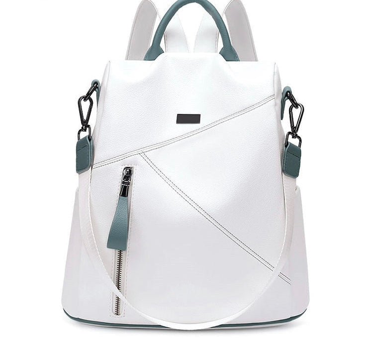 Simple Fashion Leather Backpack - Multi-color, Large-capacity, Versatile, Travel Bag