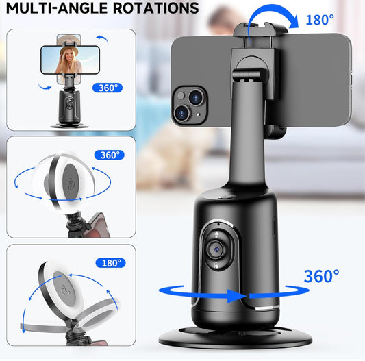 Tripod automatic rotation face capturing holder