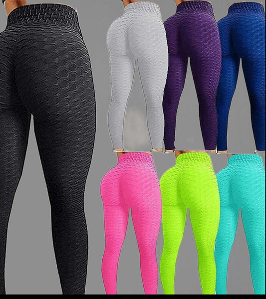 High Waist Gym Tights Women's Leggings Seamless Bubble Sporty Leggings Woman