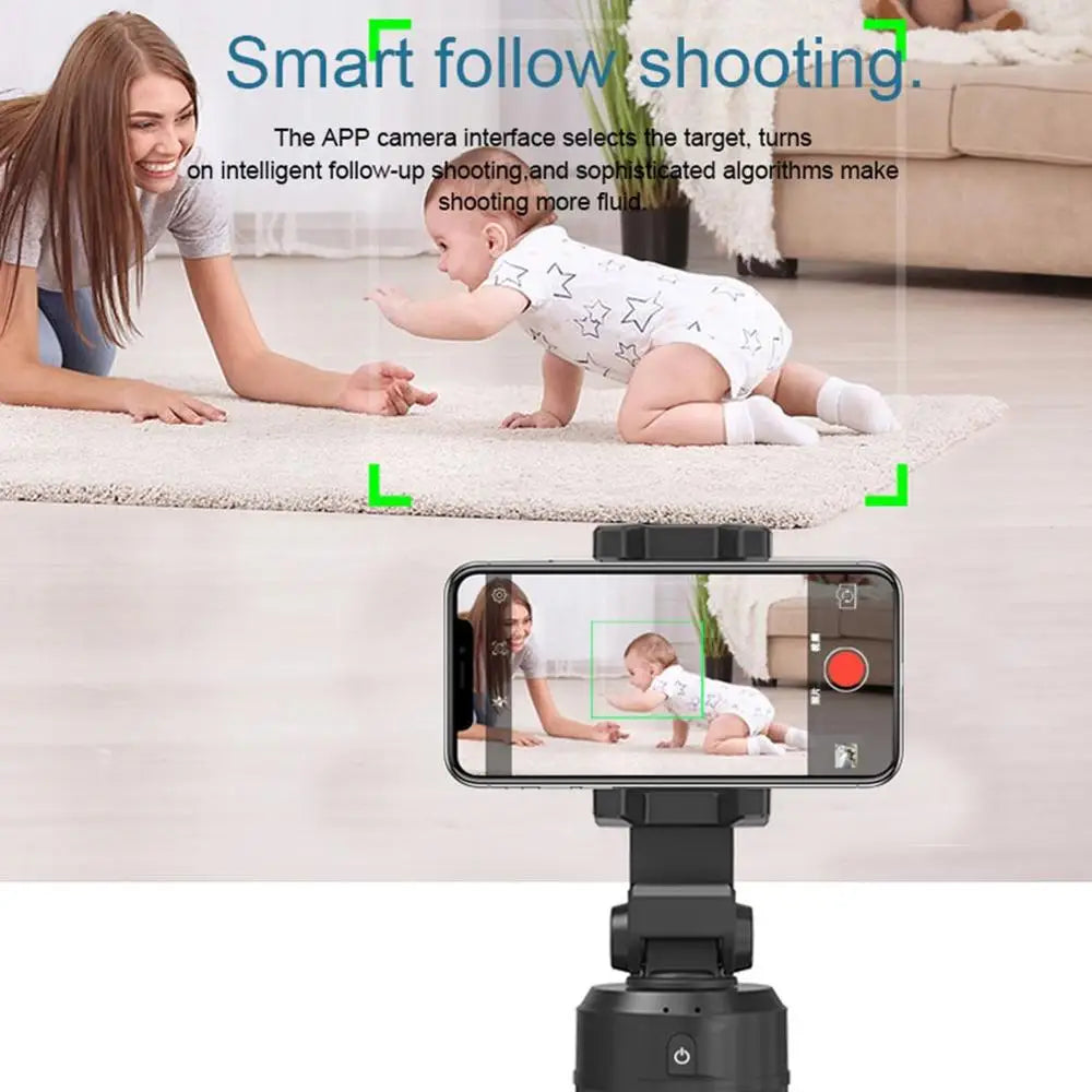 192g Portable 360 Degree Rotation Smart Face Tracking Object Selfie Stick Tripod Portable Aluminum Live Tripod Phone Holder