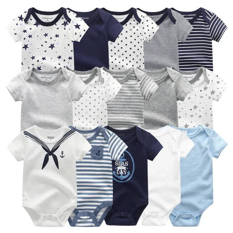 2023 Unisex 5PCS Baby Girl Clothes Cotton Bodysuits Newborn Baby Boy Clothes Cartoon Print Girls Baby Clothing Ropa Bebe