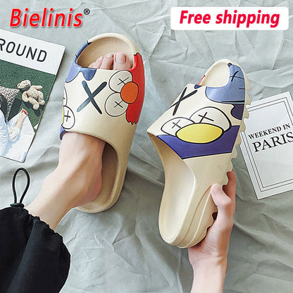 Luxury Brand Slides Shoes Slippers Indoor House Slippers Graffiti Casual Beach Slipper Eva Quality Cartoon Shoes