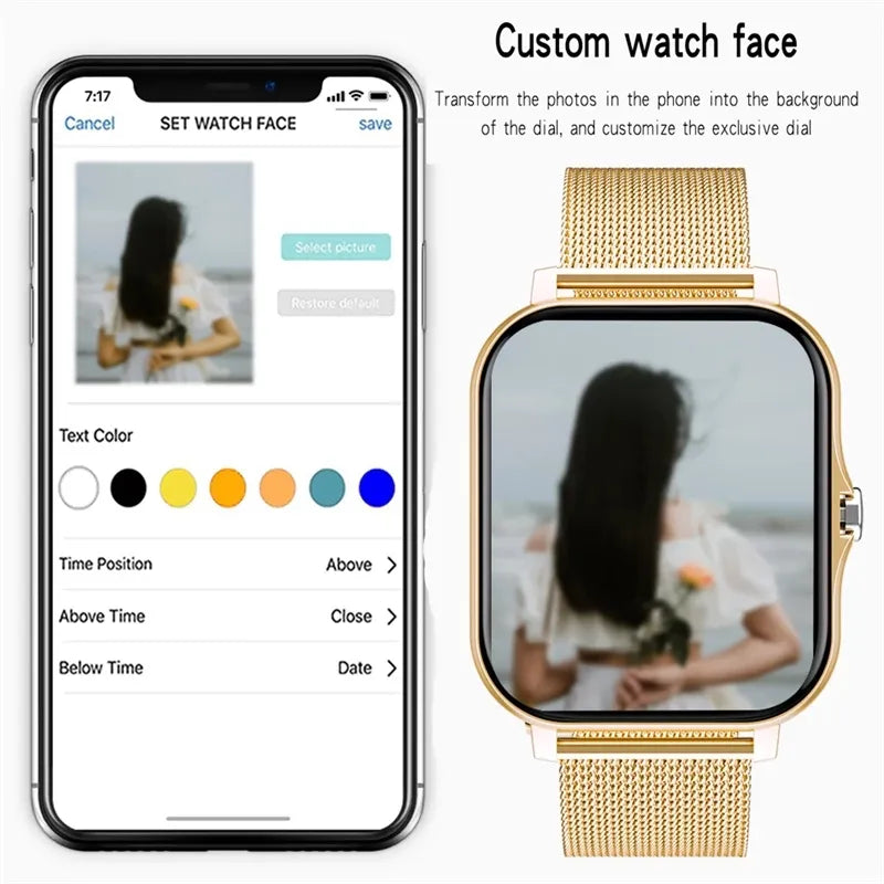 New Women Smart watch Screen Full touch Fitness TrackeR