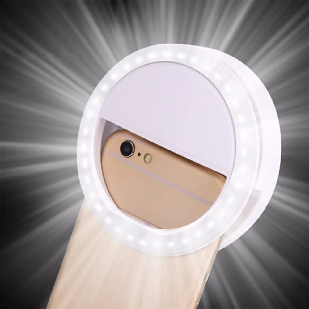 Rechargeable LED Three Gear Ring Fill Light for Universal Mobile Phone Selfies and Live Streaming