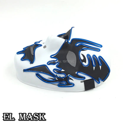 Neon Light LED Mask LED Halloween Scary Mask Cosplay Party Masque Masquerade Masks Halloween Costume Glow Party Props