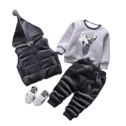 "2023 Baby Christmas Cartoon Sports Suit - Warm Sweatshirt and Pants Set for Infants and Children (0-4 years)"