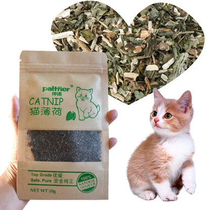 Premium 10g Catnip Cattle Grass Menthol Flavored Cat Toys: Interactive, Non-toxic, Funny, 100% Natural